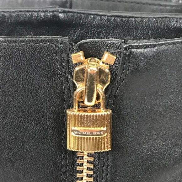 Michael Kors Black Ankle Boots with Gold Zipper - Picture 12 of 16
